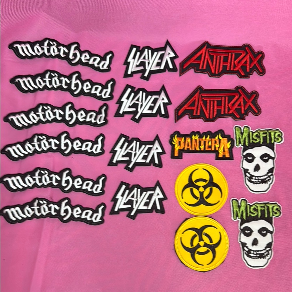 Lot of Embroidered Metal Band Patches for DIY Sewing Jacket Slayer Anthrax etc